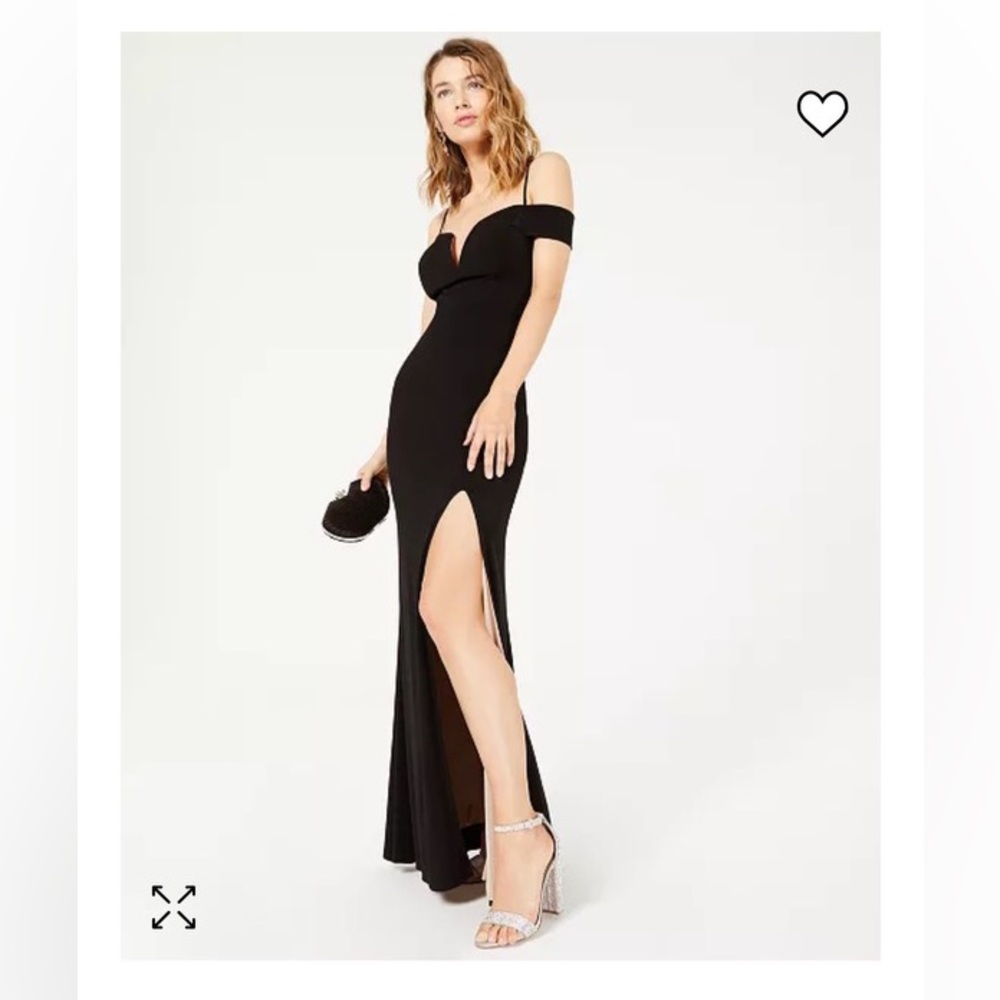Off shoulder black gown